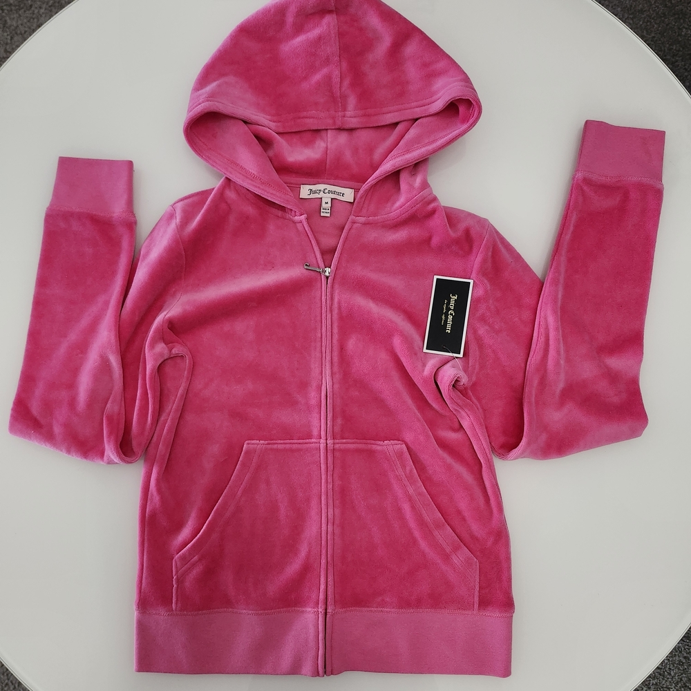 NWT Juicy Couture Kids Hot Pink Velour Hoodie